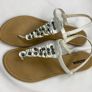 Women’s White and Multi color Sandals size 11